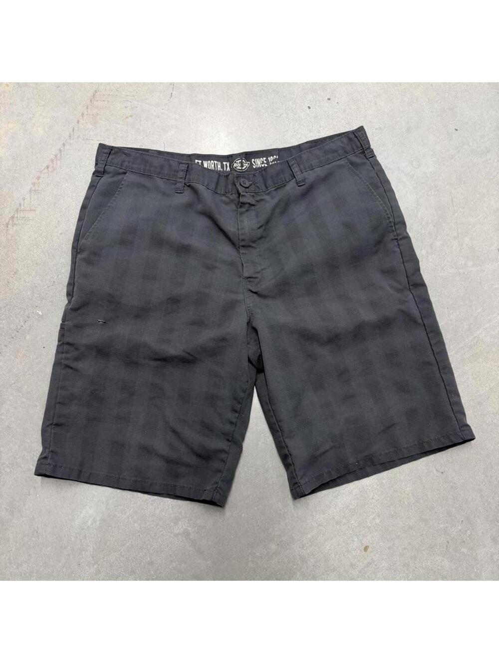Y2K Dickies Mens Work Shorts Gray Plaid Casual Size 40 41